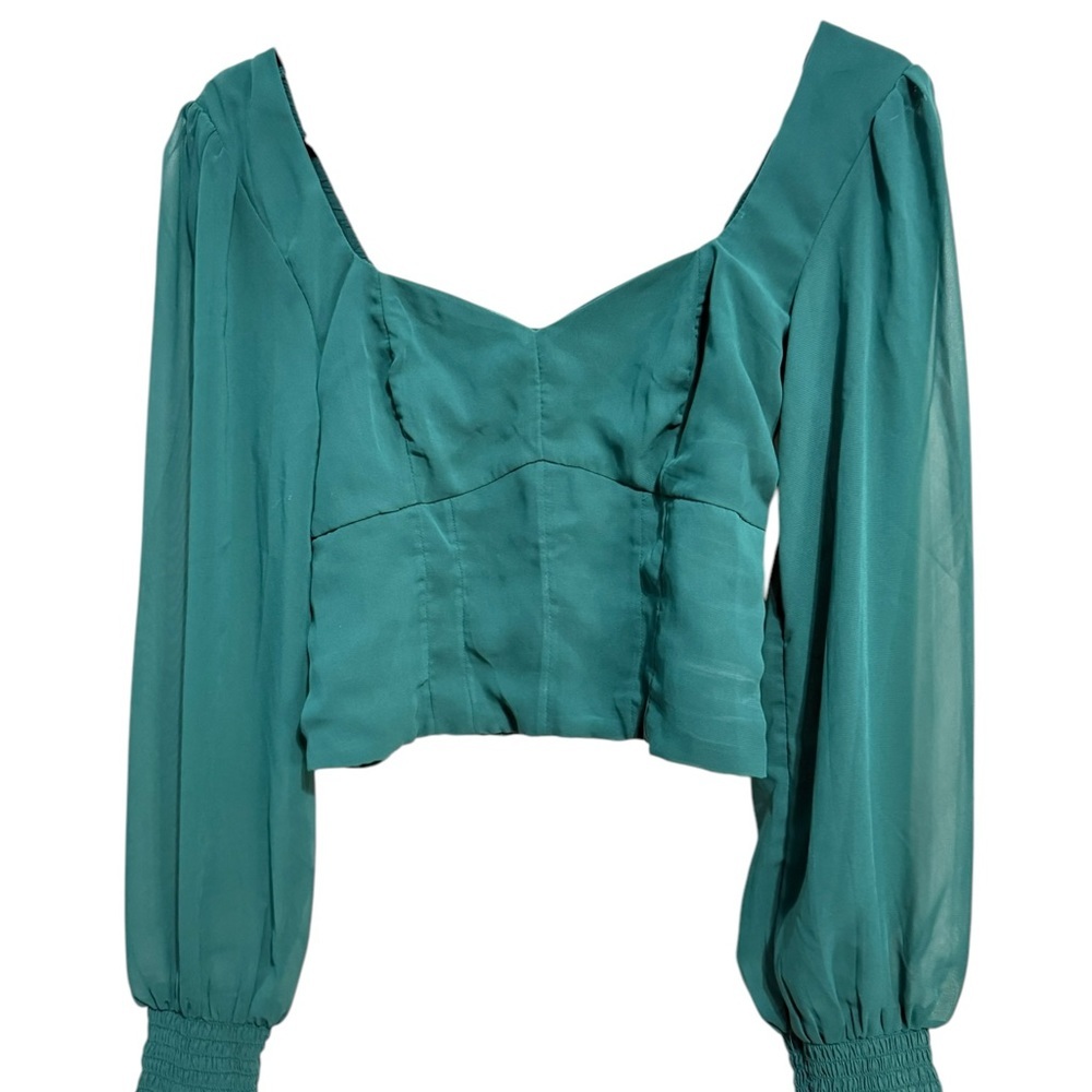 Abercrombie & Fitch Irest green Long Sleeve Women's  Crop Top
